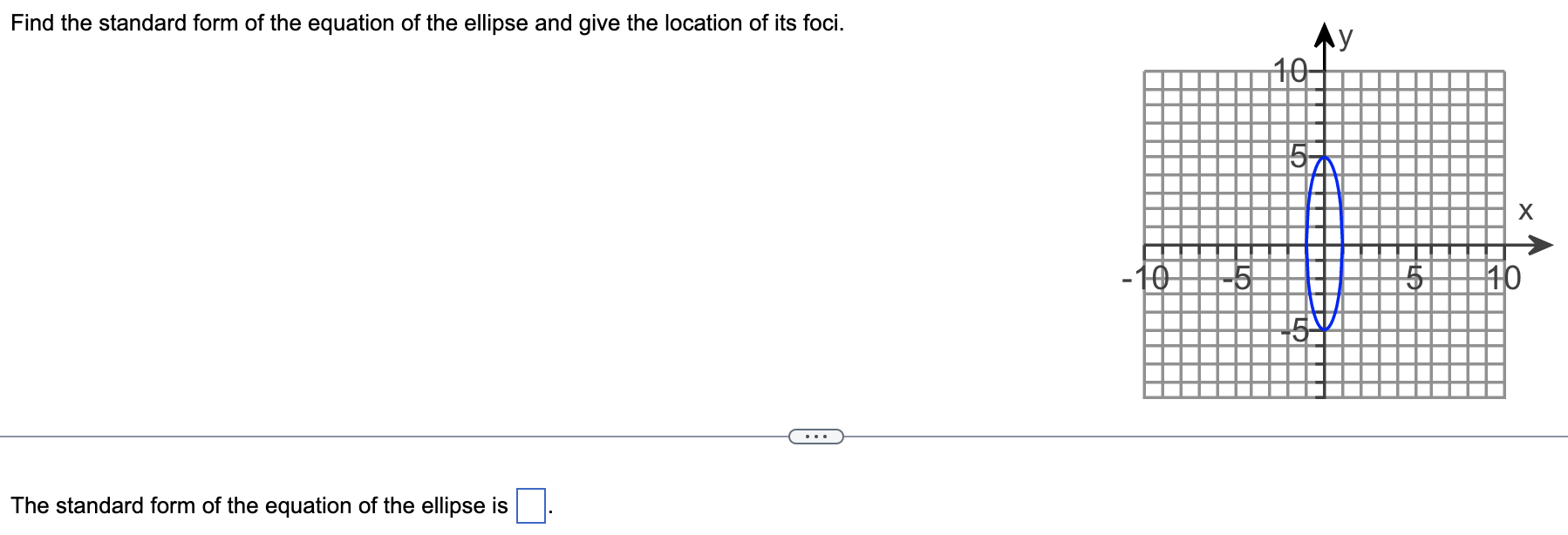 standard form equation ellipse