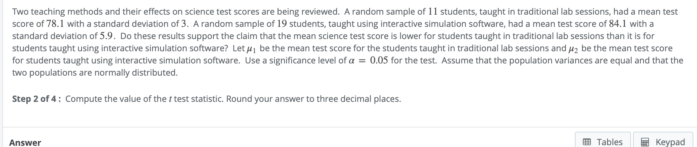 Solved Two teaching methods and their effects on science | Chegg.com