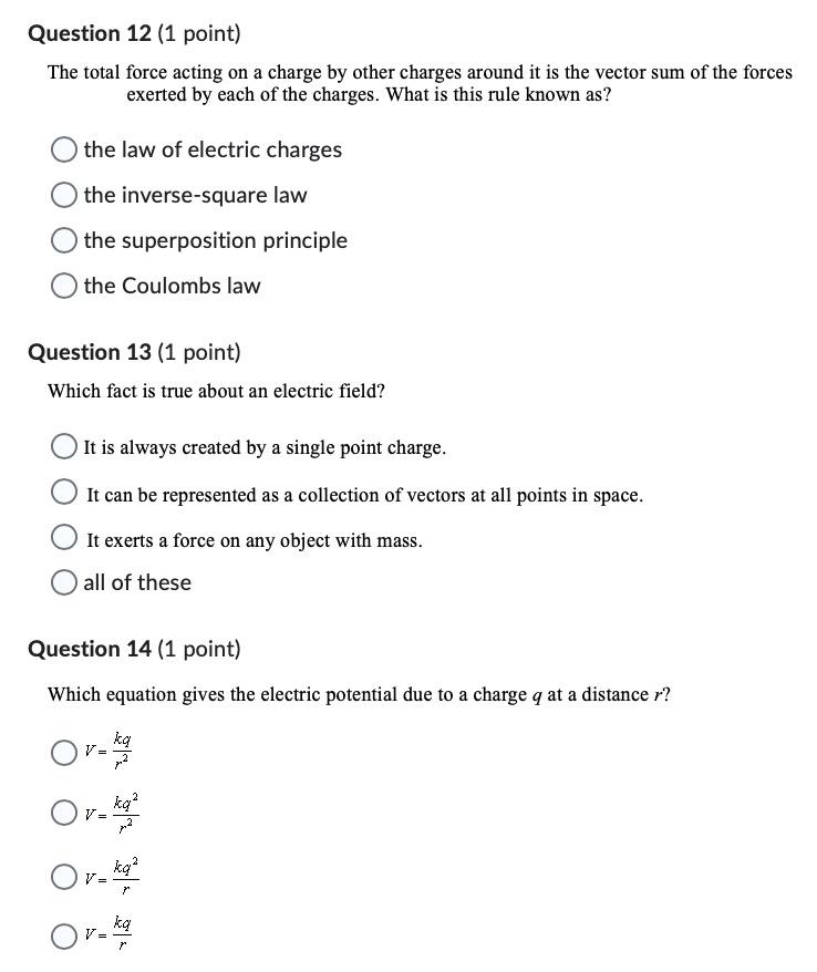 Solved The total force acting on a charge by other charges | Chegg.com