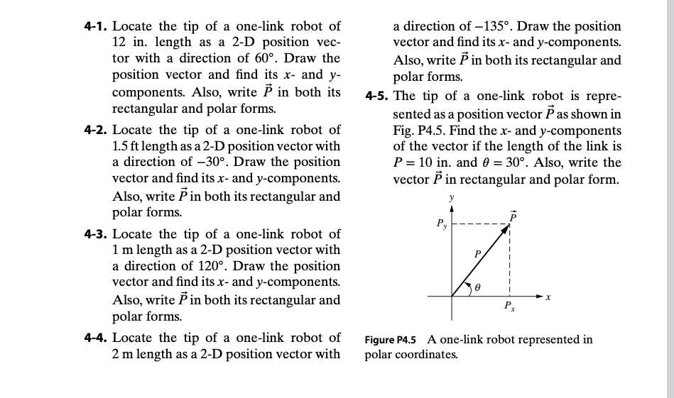 Solved a direction of –135º. Draw the position vector and | Chegg.com