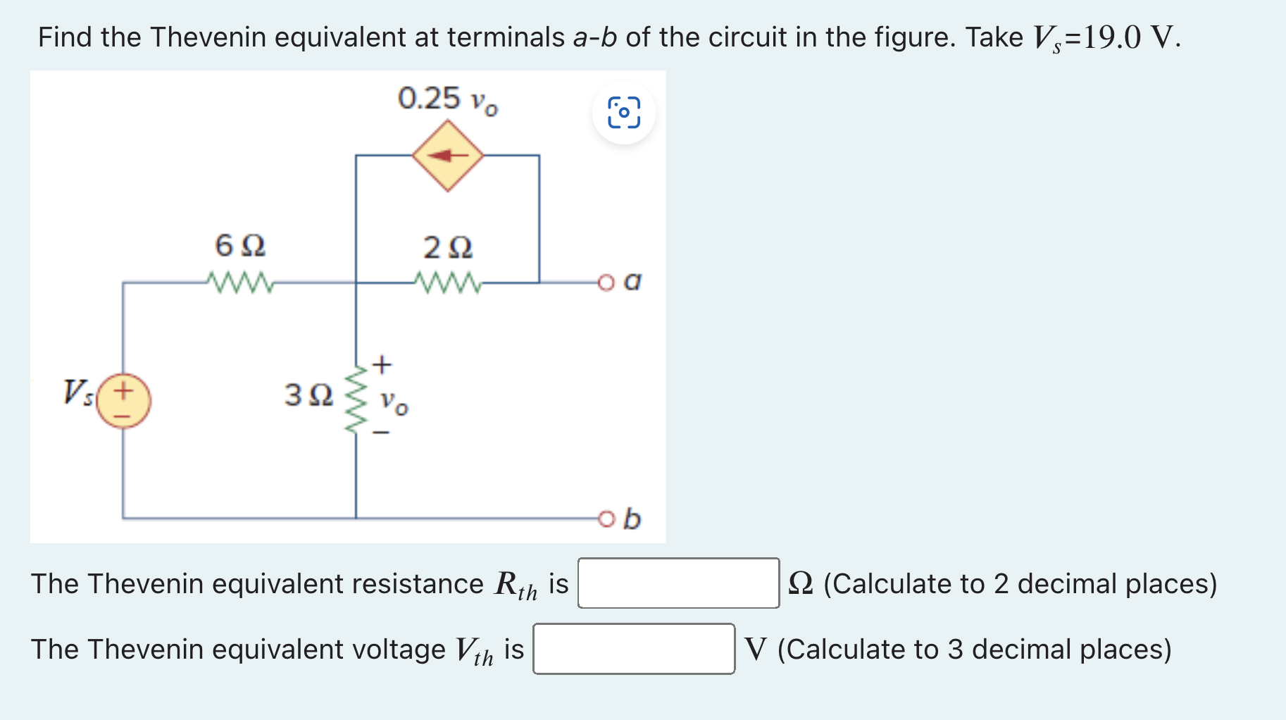 Solved Find The Thevenin Equivalent At Terminals A−b Of The | Chegg.com