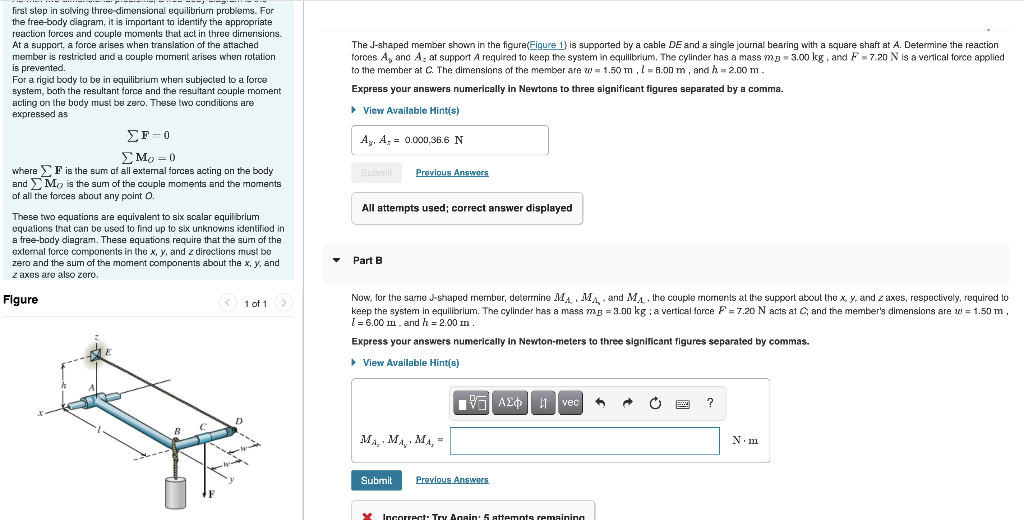 Solved The J-shaped member shown in the figure(Figure 1) is | Chegg.com