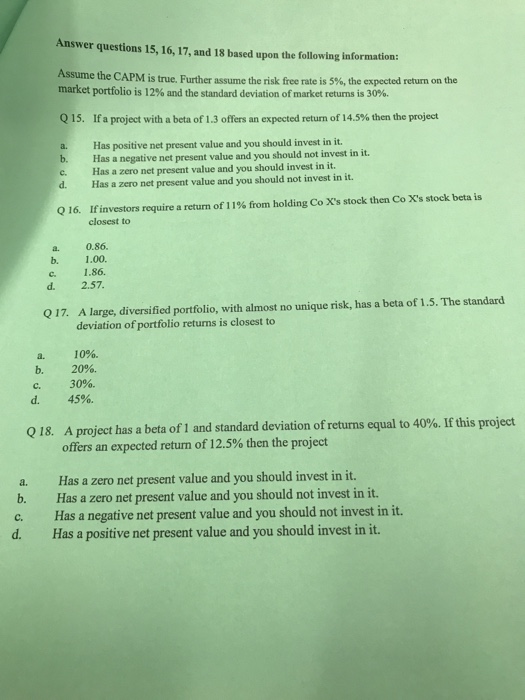 Solved Answer questions 15, 16, 17, and 18 based upon the | Chegg.com