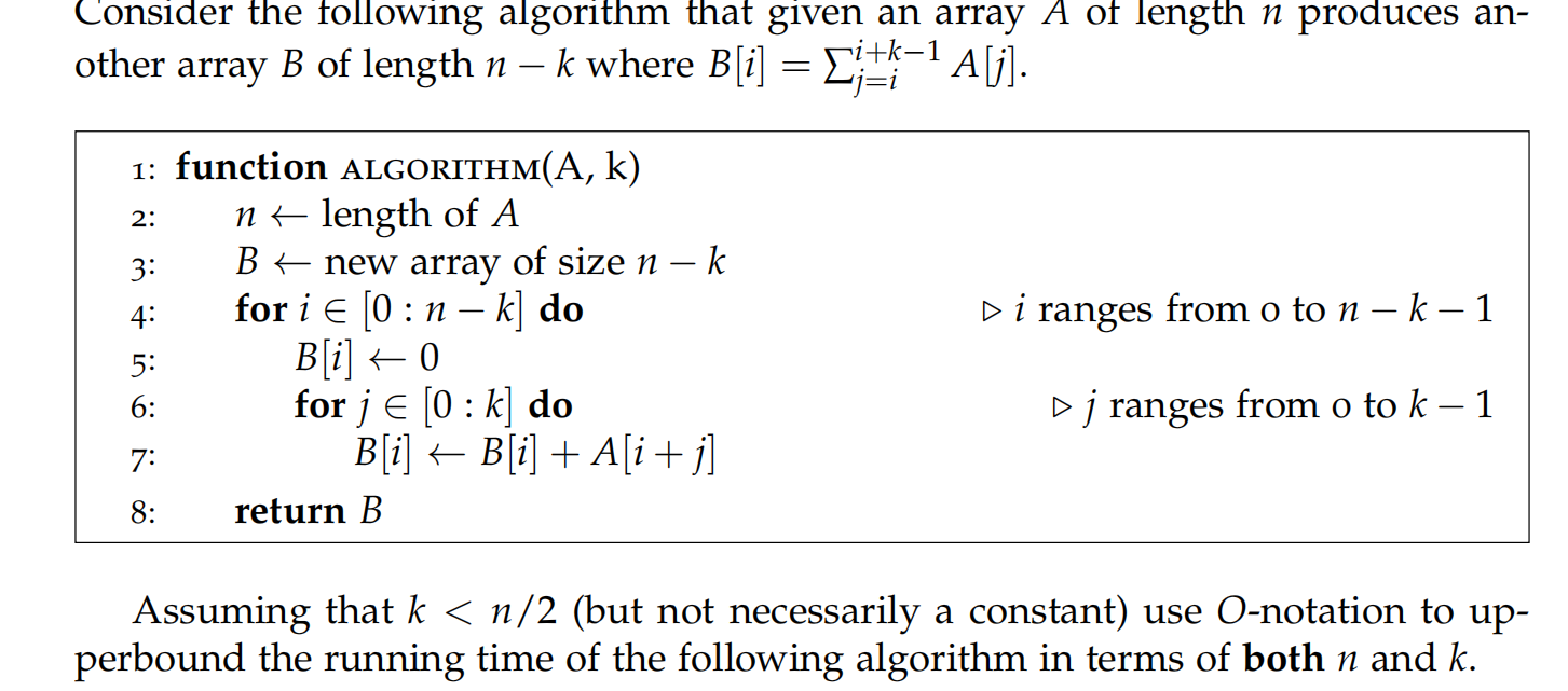 Solved Consider the following algorithm that given an array | Chegg.com