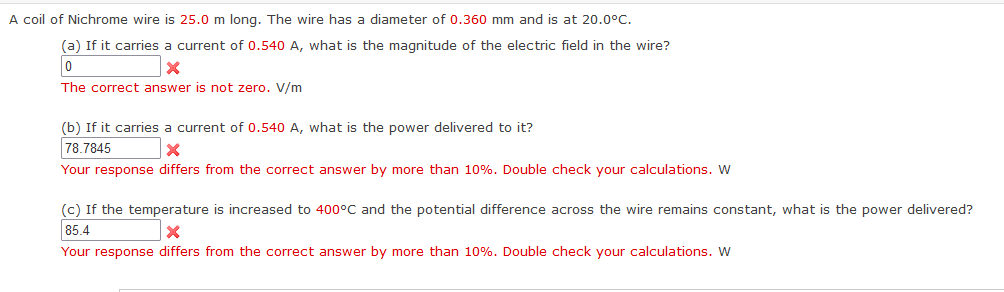 Solved A coil of Nichrome wire is 25.0 m long. The wire has | Chegg.com