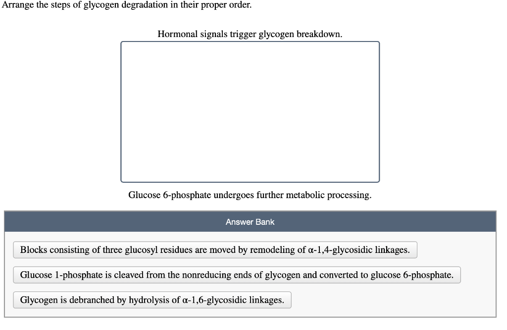 Solved Which enzymes are required for glycogen