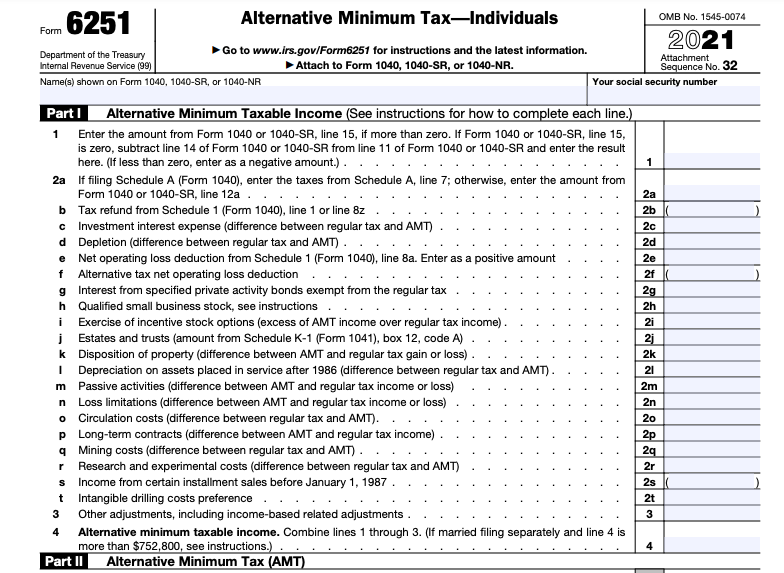 IRS Form 6251 ≡ Fill Out Printable PDF Forms Online, 58% OFF