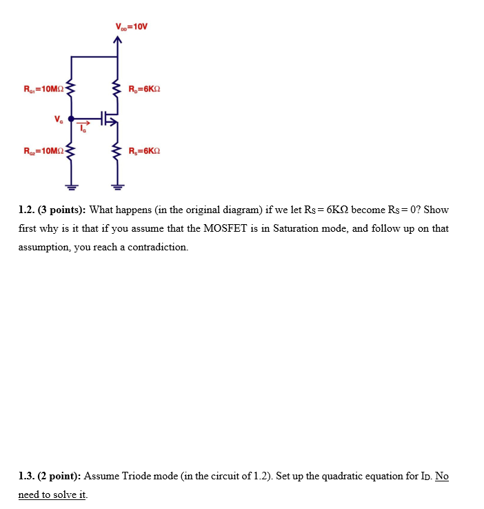 Solved In the circuit shown below the NMOS is characterized | Chegg.com