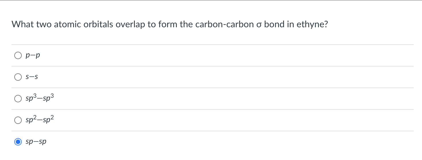 Solved What two atomic orbitals overlap to form the | Chegg.com