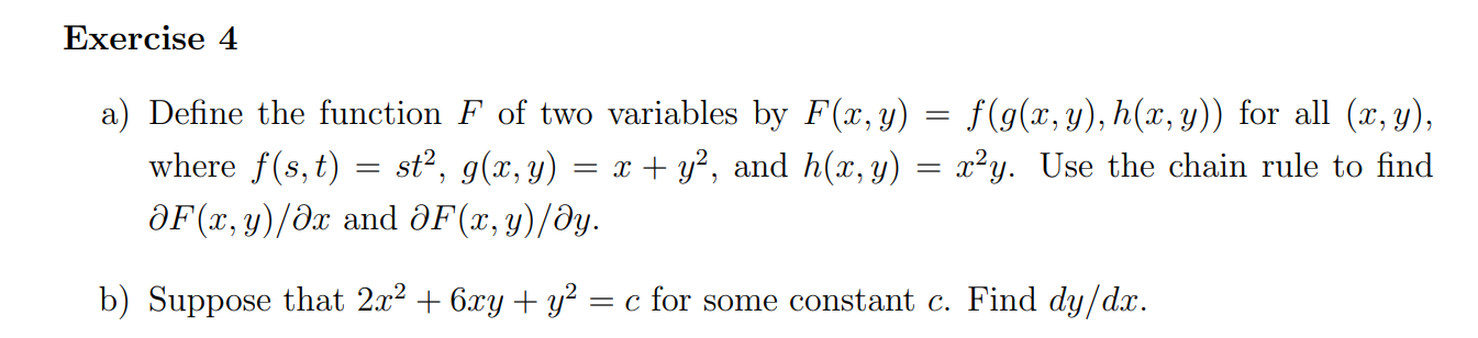 Solved a) Define the function F of two variables by | Chegg.com