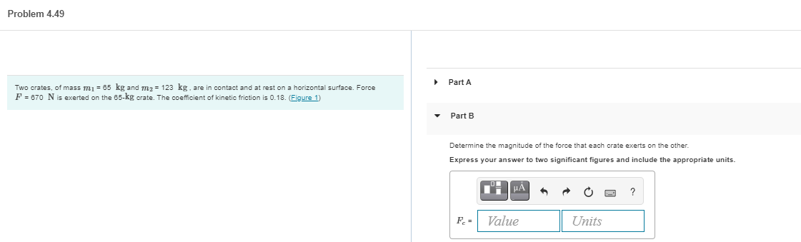 Solved Problem 4.49 Part A Two Crates, Of Mass Mi = 65 Kg | Chegg.com