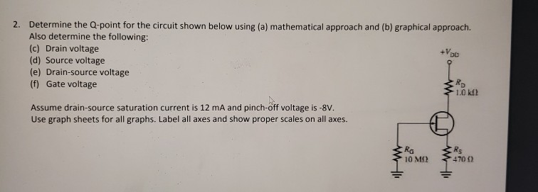 Solved 2. Determine the Q-point for the circuit shown below | Chegg.com