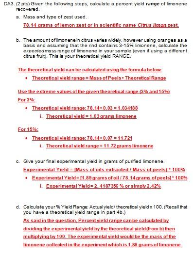 Claim 1 Pt Did Steam Distillation Successfully Chegg Com