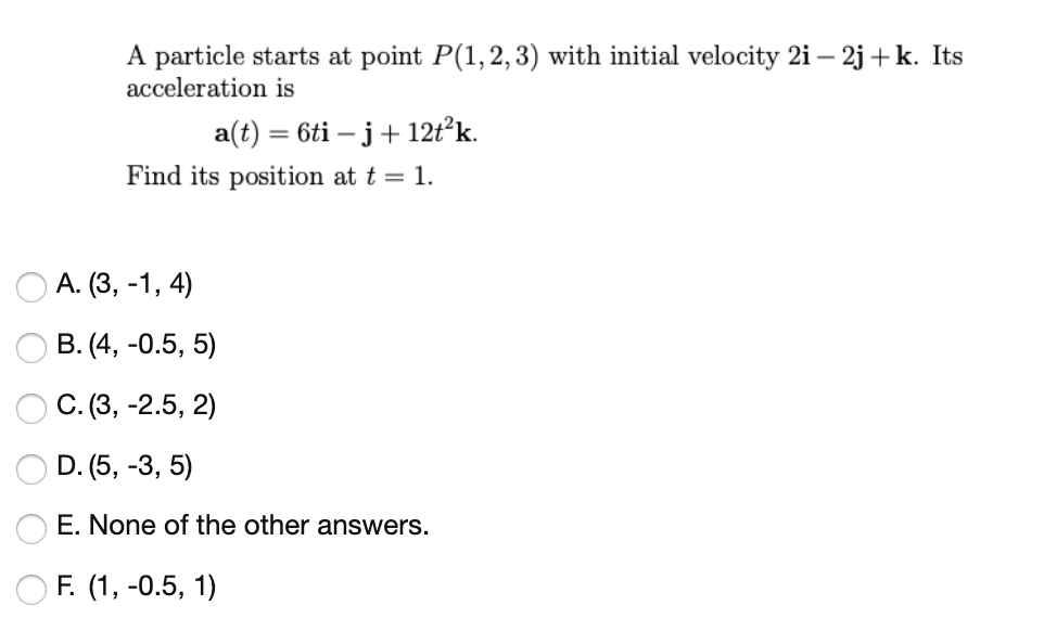 Solved A Particle Starts At Point P 1 2 3 With Initial V Chegg Com