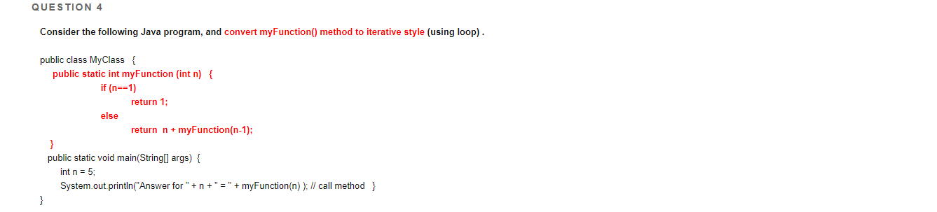 Solved QUESTION 4 Consider the following Java program, and | Chegg.com
