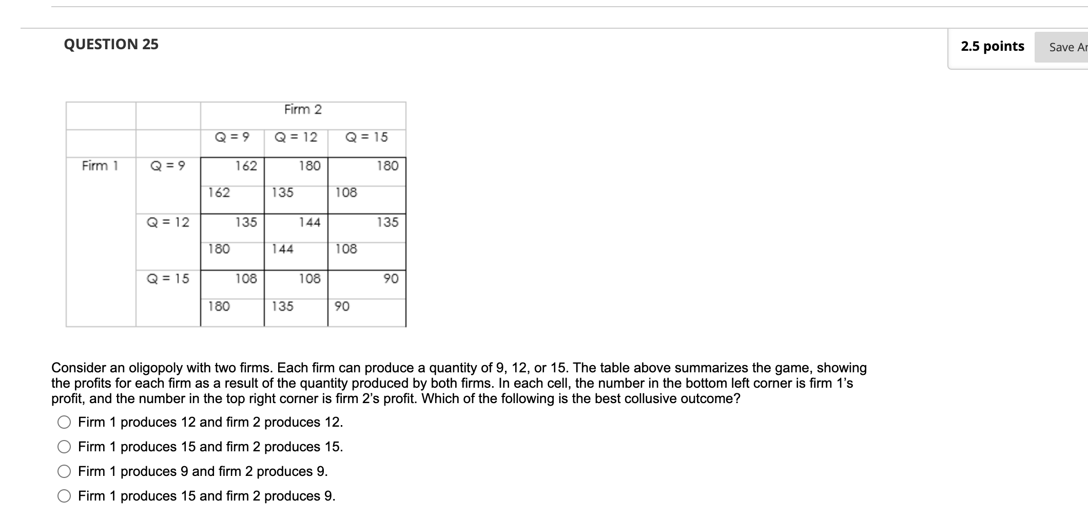 Solved QUESTION 25 Consider An Oligopoly With Two Firms. | Chegg.com