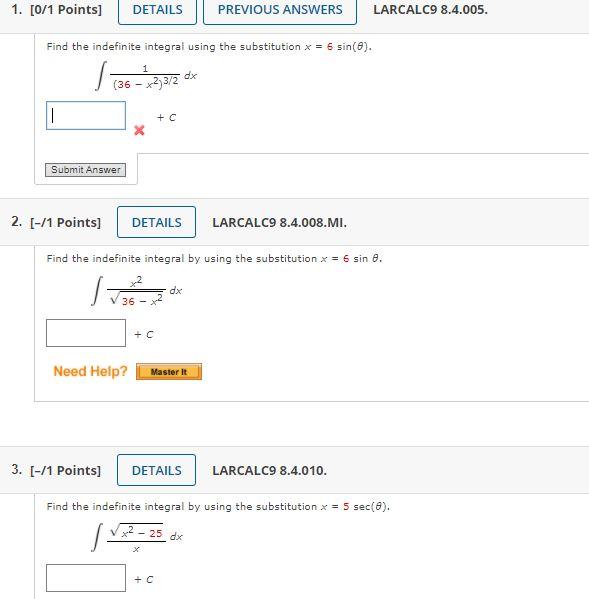 Solved 1. [0/1 Points] DETAILS PREVIOUS ANSWERS LARCALC9 | Chegg.com