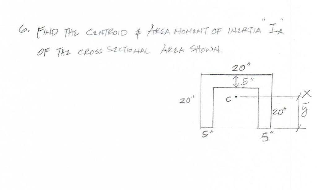 Solved IX 6. FIND THE CENTROID & AREA MOMENT OF INERTIA OF | Chegg.com