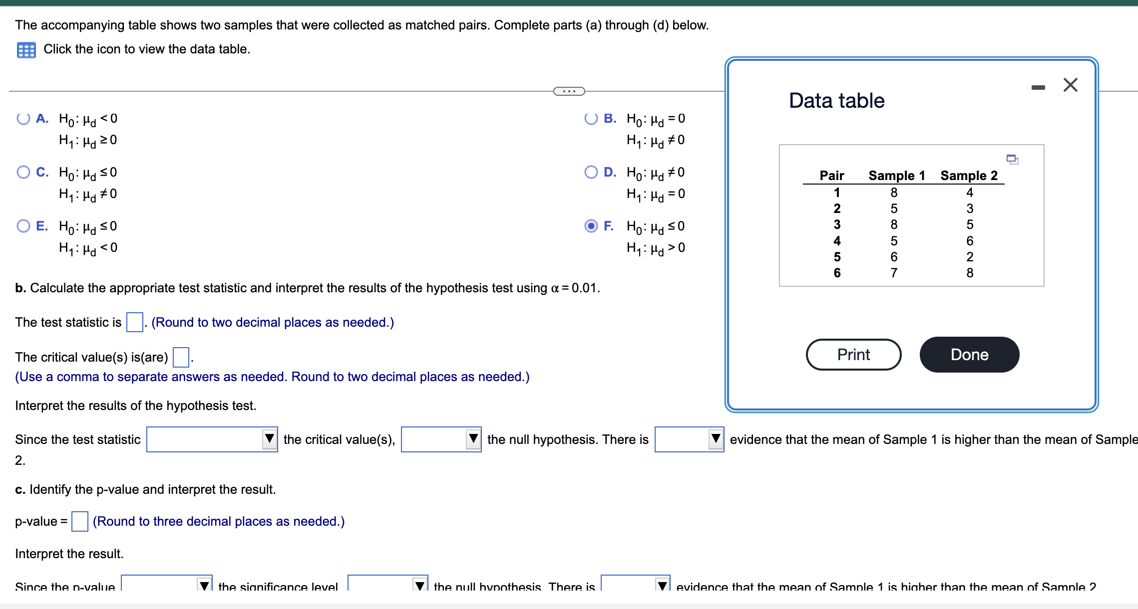 Solved The Accompanying Table Shows Two Samples That Were | Chegg.com