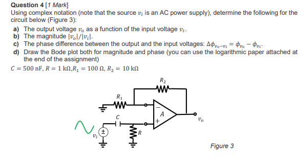 Solved Using complex notation (note that the source 𝑣𝑖 is | Chegg.com