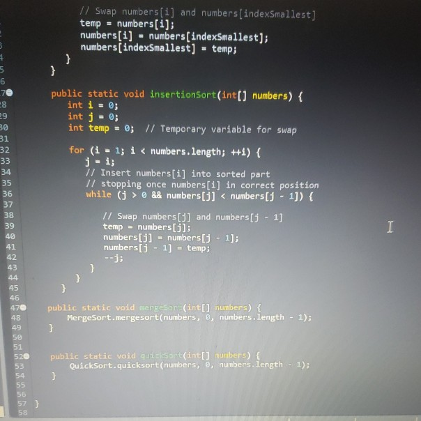 Solved public class Mergesort public static void merge(int | Chegg.com