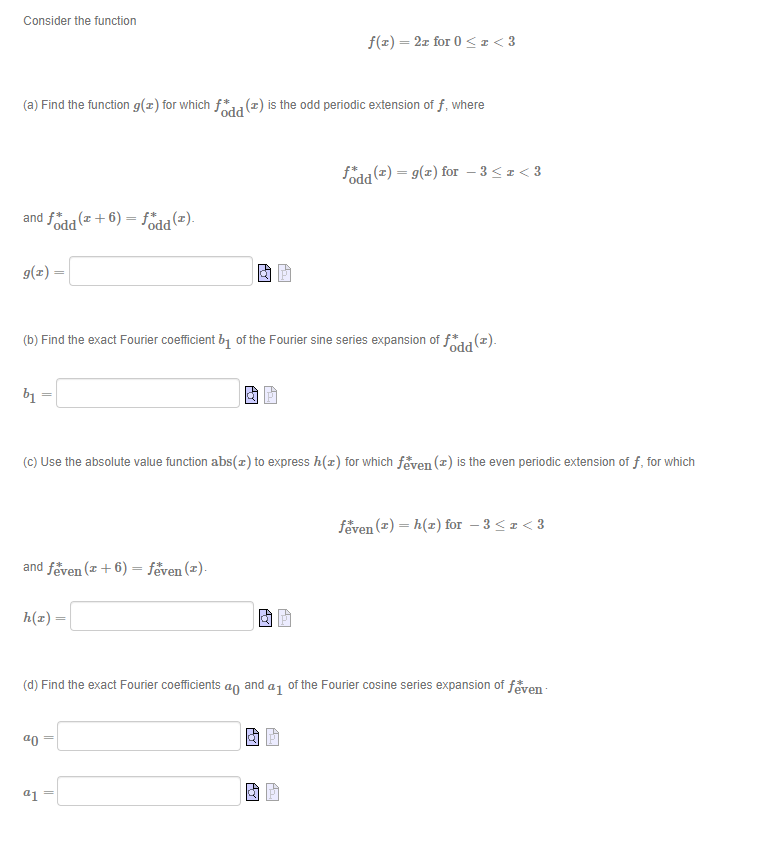 Solved Consider the function f(3) = 2x for 0