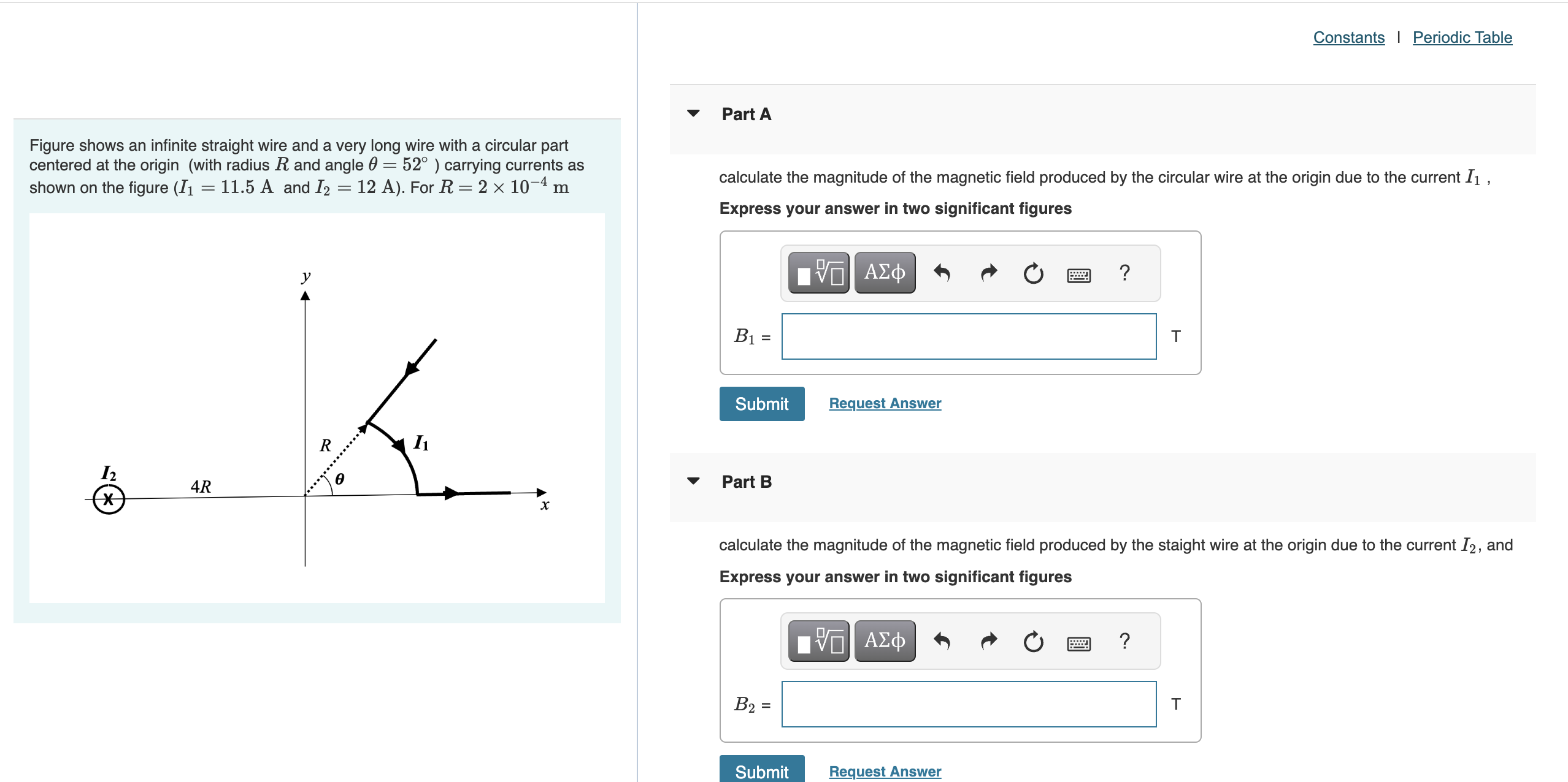 Solved Figure Shows An Infinite Straight Wire And A Very | Chegg.com