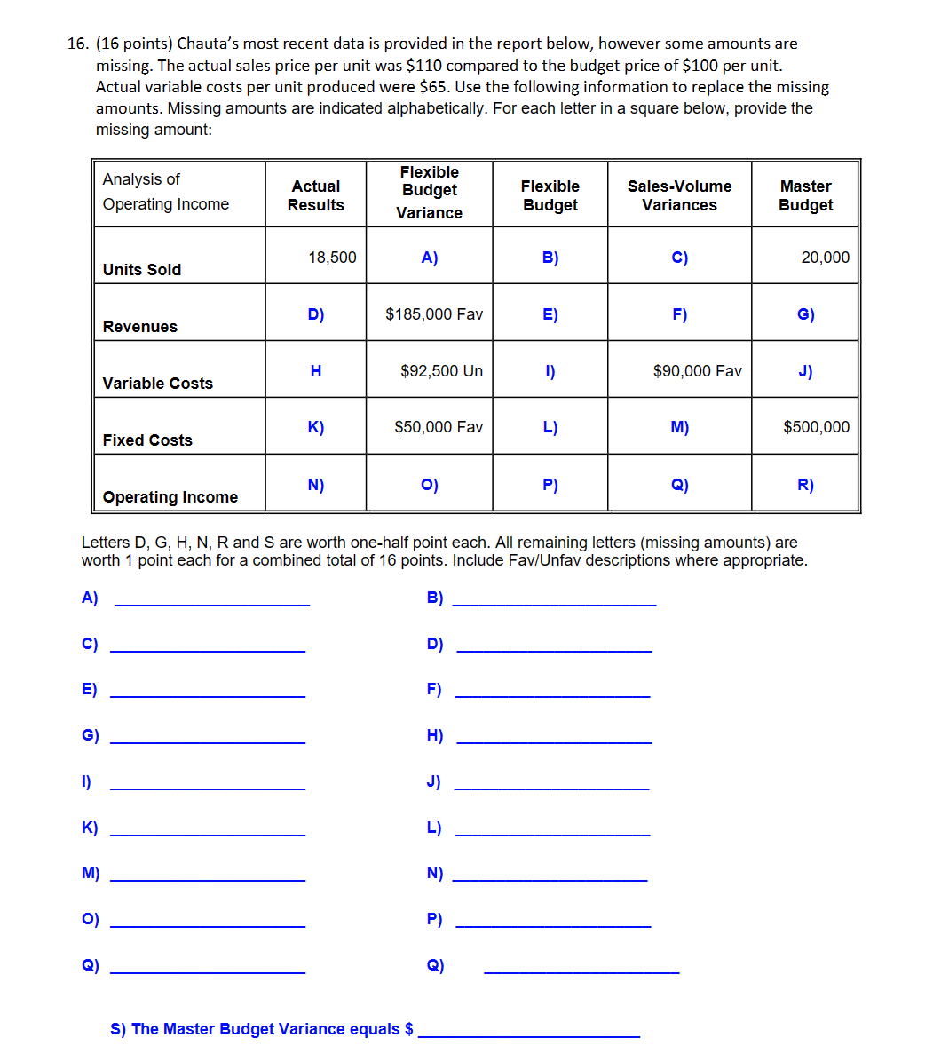 Label answers (A through S) similar to the picture. | Chegg.com