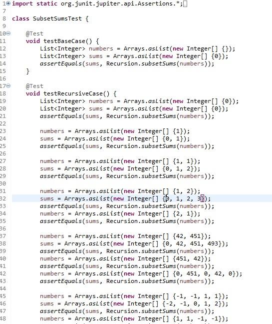 Solved /** * Returns a sorted list of all the unique sums | Chegg.com