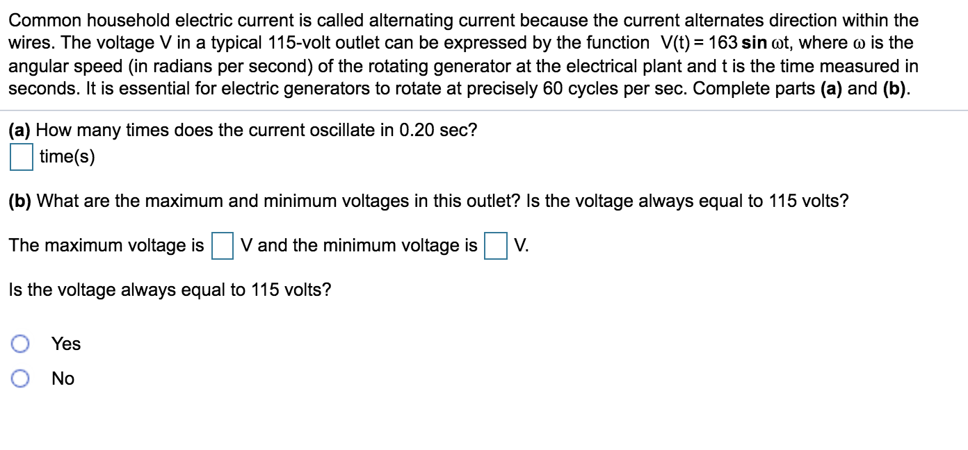 Solved Common household electric current is called | Chegg.com