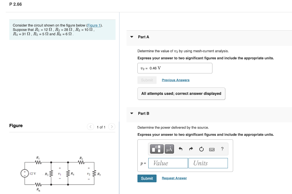 Solved P 2.66 Consider the circuit shown on the figure below | Chegg.com
