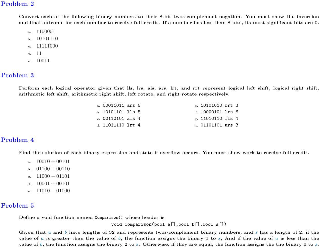 Solved Problem 2 Convert each of the following binary | Chegg.com