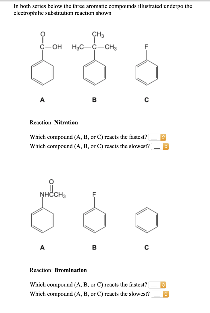 Solved In Both Series Below The Three Aromatic Compounds | Chegg.com