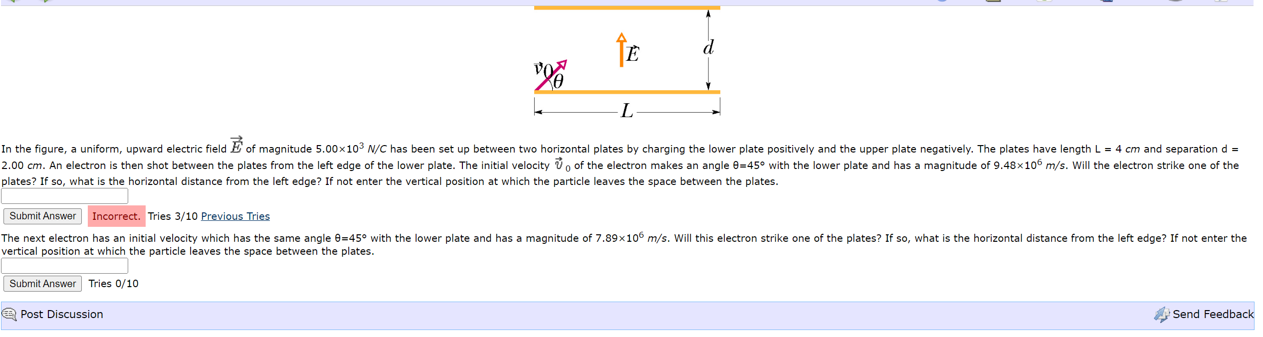 Solved plates? If so, ﻿what is the horizontal distance from | Chegg.com