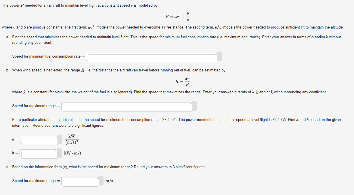 Aircraft Range - Constant Velocity