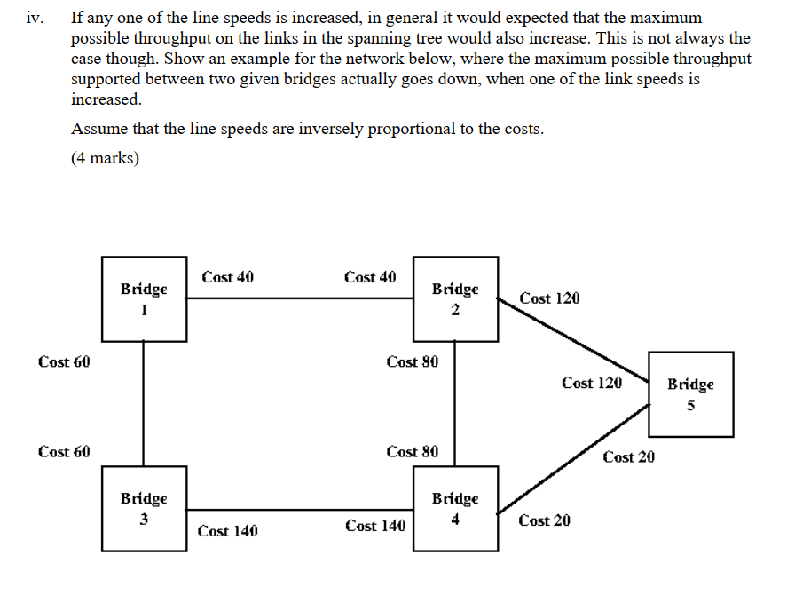 Solved iv. If any one of the line speeds is increased, in | Chegg.com