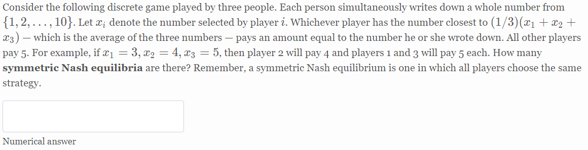 Solved Consider the following discrete game played by three | Chegg.com