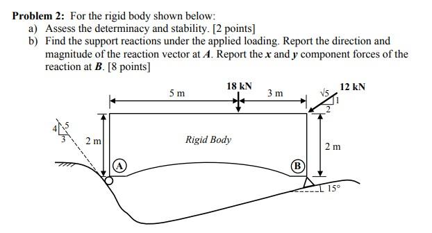 Solved Problem 2: For the rigid body shown below: a) Assess | Chegg.com