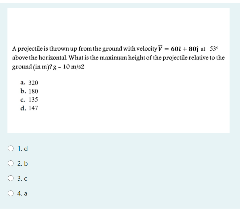 Solved A projectile is thrown up from the ground with | Chegg.com