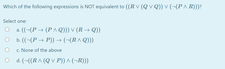 Solved Which of the following expressions is NOT equivalent | Chegg.com
