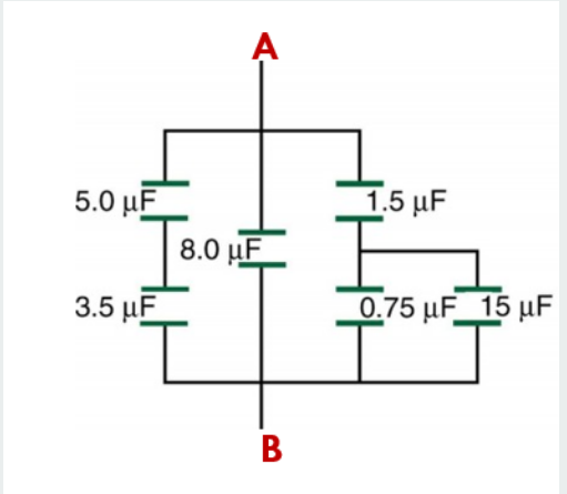 Solved Calculate the total capacitance between node A and B | Chegg.com