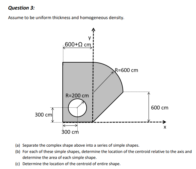 Solved Assume to be uniform thickness and homogeneous | Chegg.com