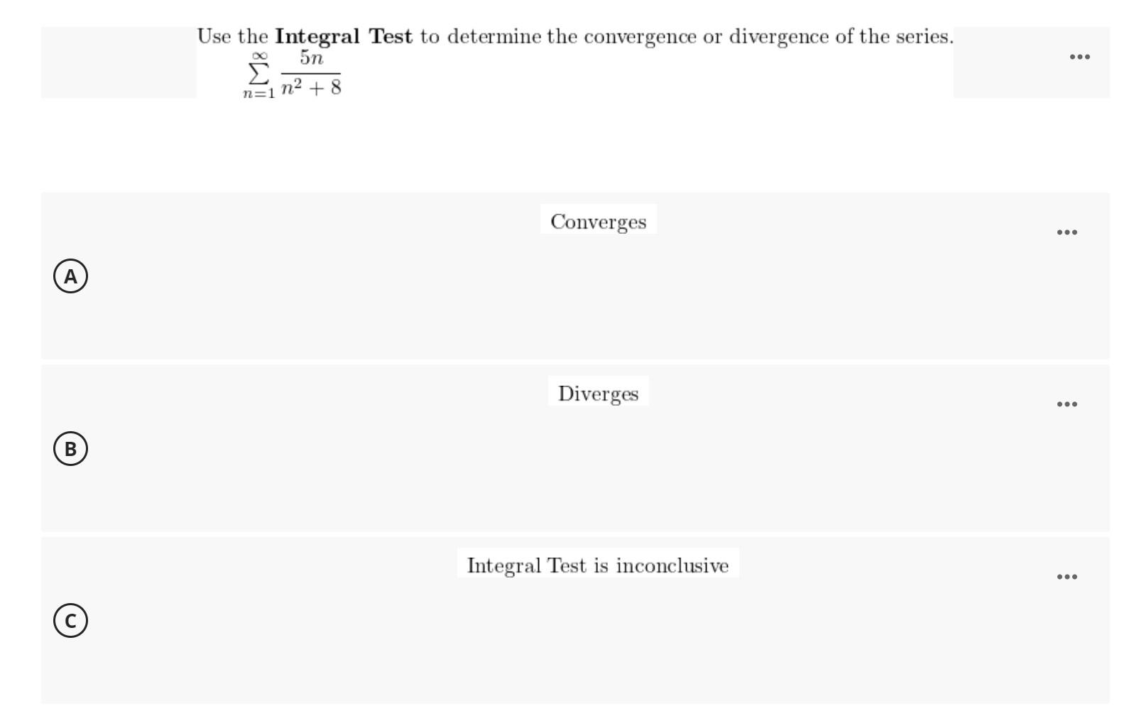 Solved Use The Integral Test To Determine The Convergence Or | Chegg.com