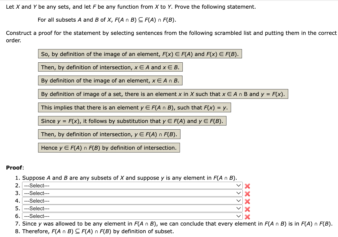 Solved Let X And Y Be Any Sets, And Let F Be Any Function | Chegg.com