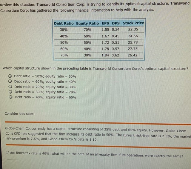 Solved Review this situation Transworld Consortium Corp. is