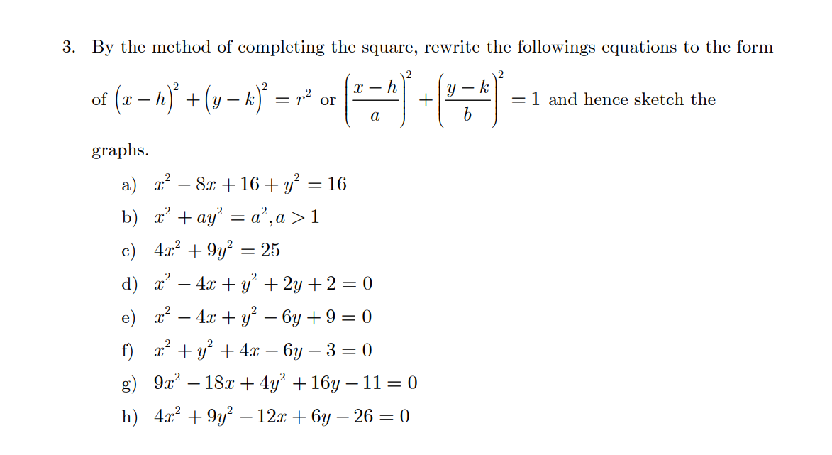 Solved By The Method Of Completing The Square Rewrite The Chegg Solved By The Method Of Completing The Square Rewrite The Chegg