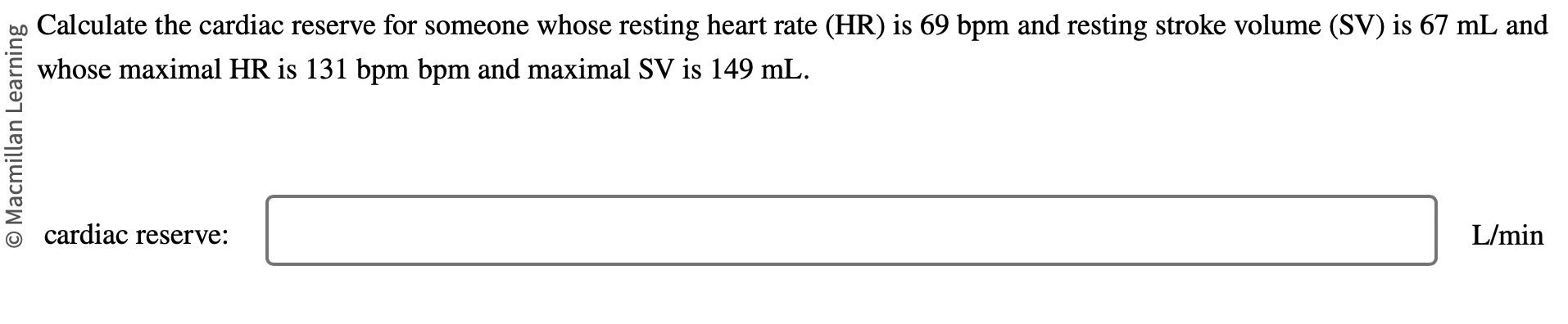Solved Suppose that an athlete has a stroke volume of 80.0 | Chegg.com