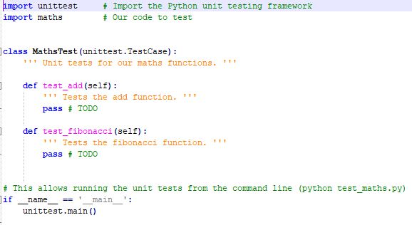2. Complete the add test in test maths.py This should | Chegg.com