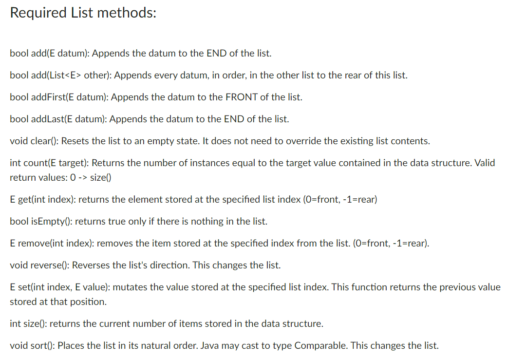 [IN JAVA] Need help creating a generic implementation | Chegg.com