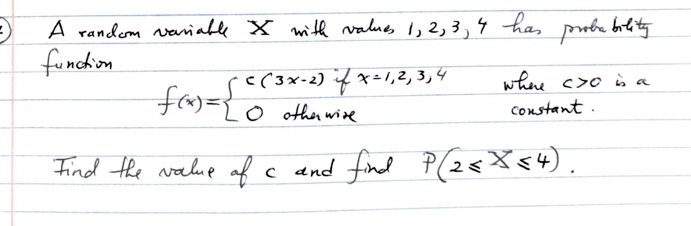 Solved 3 A random variable x with values 1, 2, 3, 4 has | Chegg.com